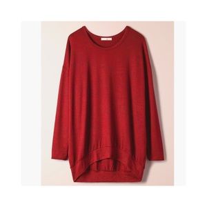 Wilfred Free | ♥️ Aritzia red long sleeve high-low sweater